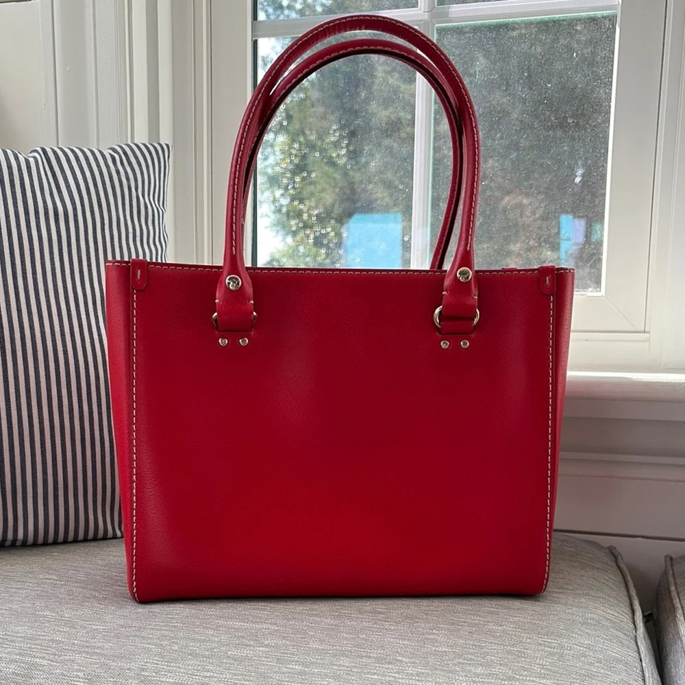 Kate Spade Red Structured Tote - Picture 2 of 5